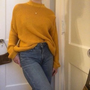 bershka yellow high neck sweater